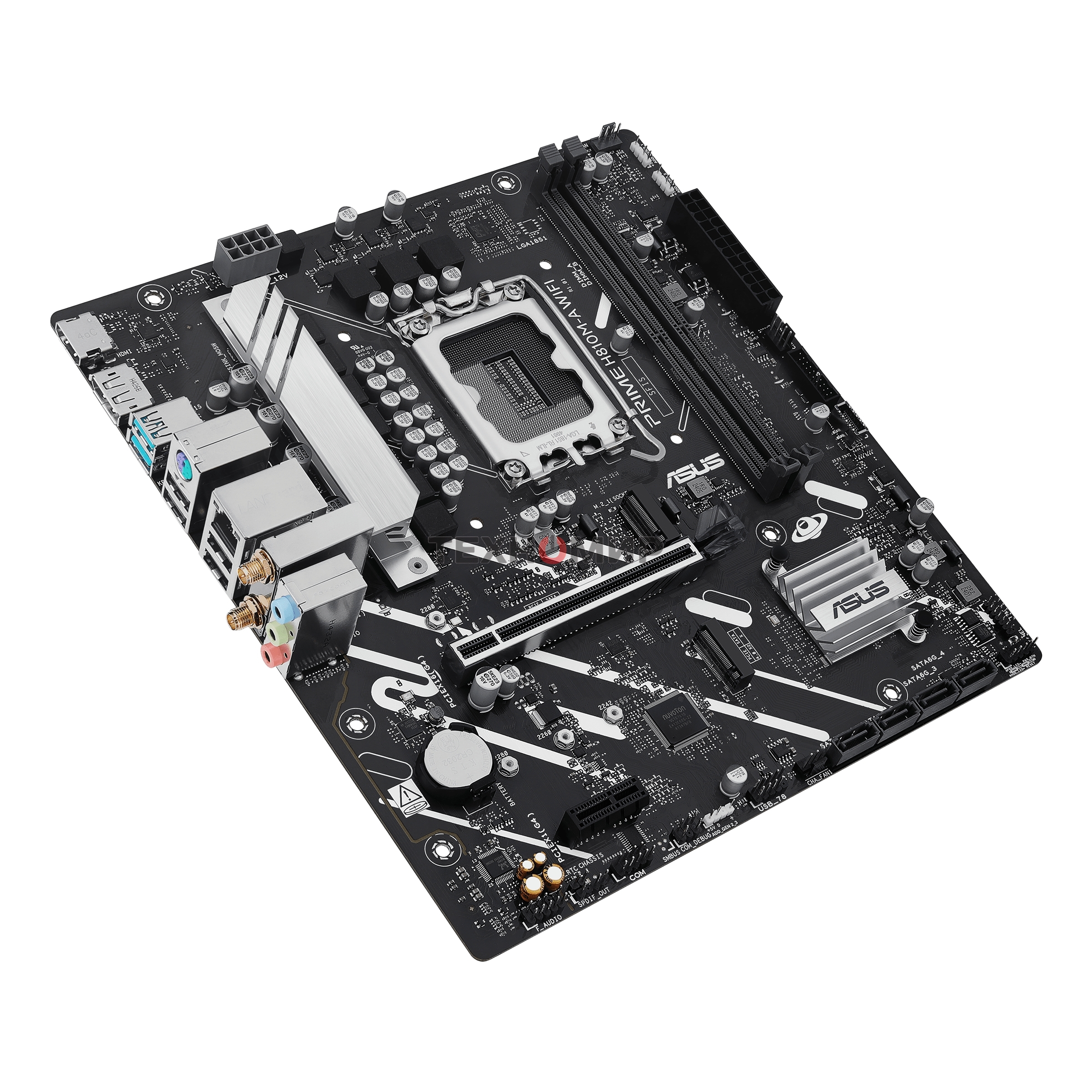 Материнская плата ASUS PRIME H810M-A WIFI, LGA 1851, Intel H810, 2xDDR5, 4xSATA, 2xM.2, 1xPCIe 4.0 x16, 1xPCIe x1, 1xDP, 1xHDMI, 1x1Gb LAN, Wi-Fi, 4xUSB 2.0, 2xUSB 3.2 Gen 2, 3x3.5 мм, 7.1, Micro-ATX