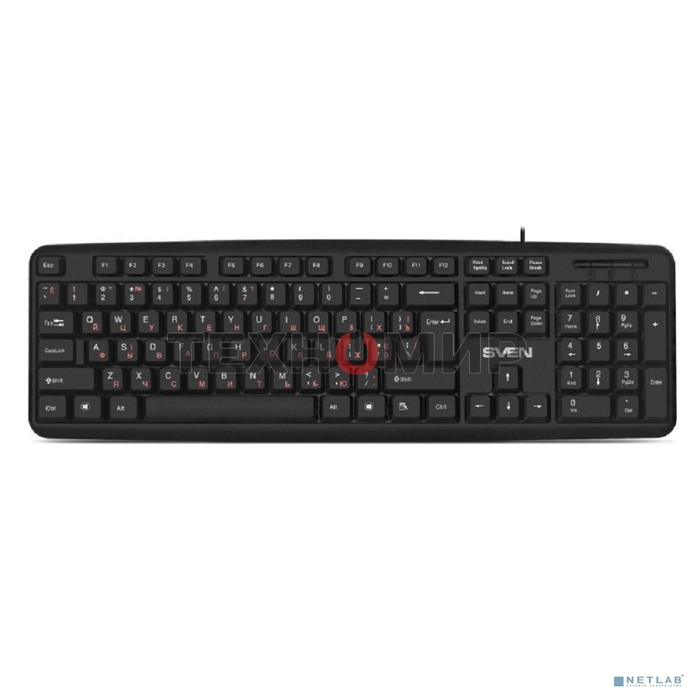 Клавиатура Sven KB-S230 проводная, USB Type-A, чёрный