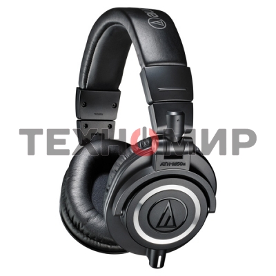 Гарнитура проводная AUDIO-TECHNICA ATH-M50X Black мониторные,закрытые,диаметр 45мм,част 15-28000Гц,макс. входн мощность 1600мВт,импеданс 38Ом,чувствительность 99дБ,два кабеля в комплекте: витой и прямой, черный