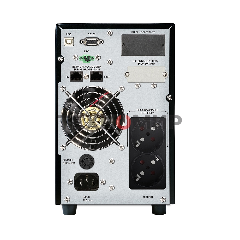 Источник бесперебойного питания CROWN On-Line CMUOA-350-1K EURO 1000VA/900W, корпус металл, TOWER, АКБ 3*12V/7AH, PF-0.9, AVR 110-300V, порт RJ-11/45+USB/RS-232, EPO, розетки 2*EURO, входной кабель 2 м, вентилятор охлаждения, автомат, слот для SNMP, порт 