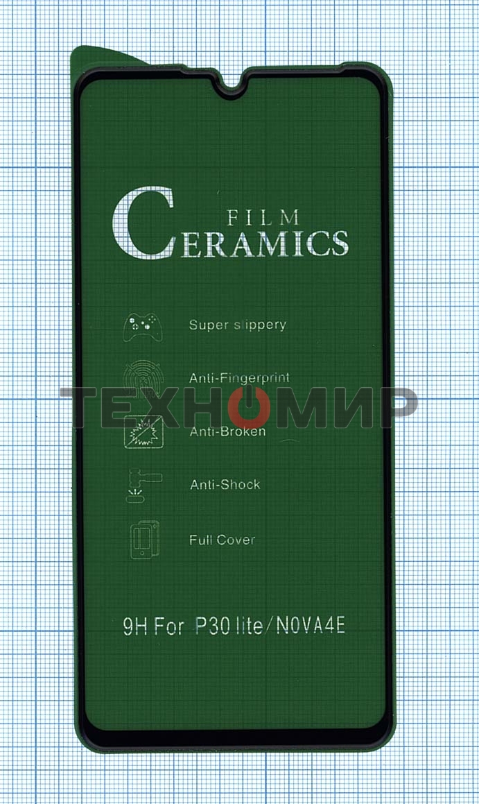 Керамическая пленка (стекло) для Huawei Nova 4E/P30 liteчерный