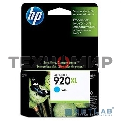 Картридж струйный HP 920XL CD972AE голубой для HP OJ 6000/6500