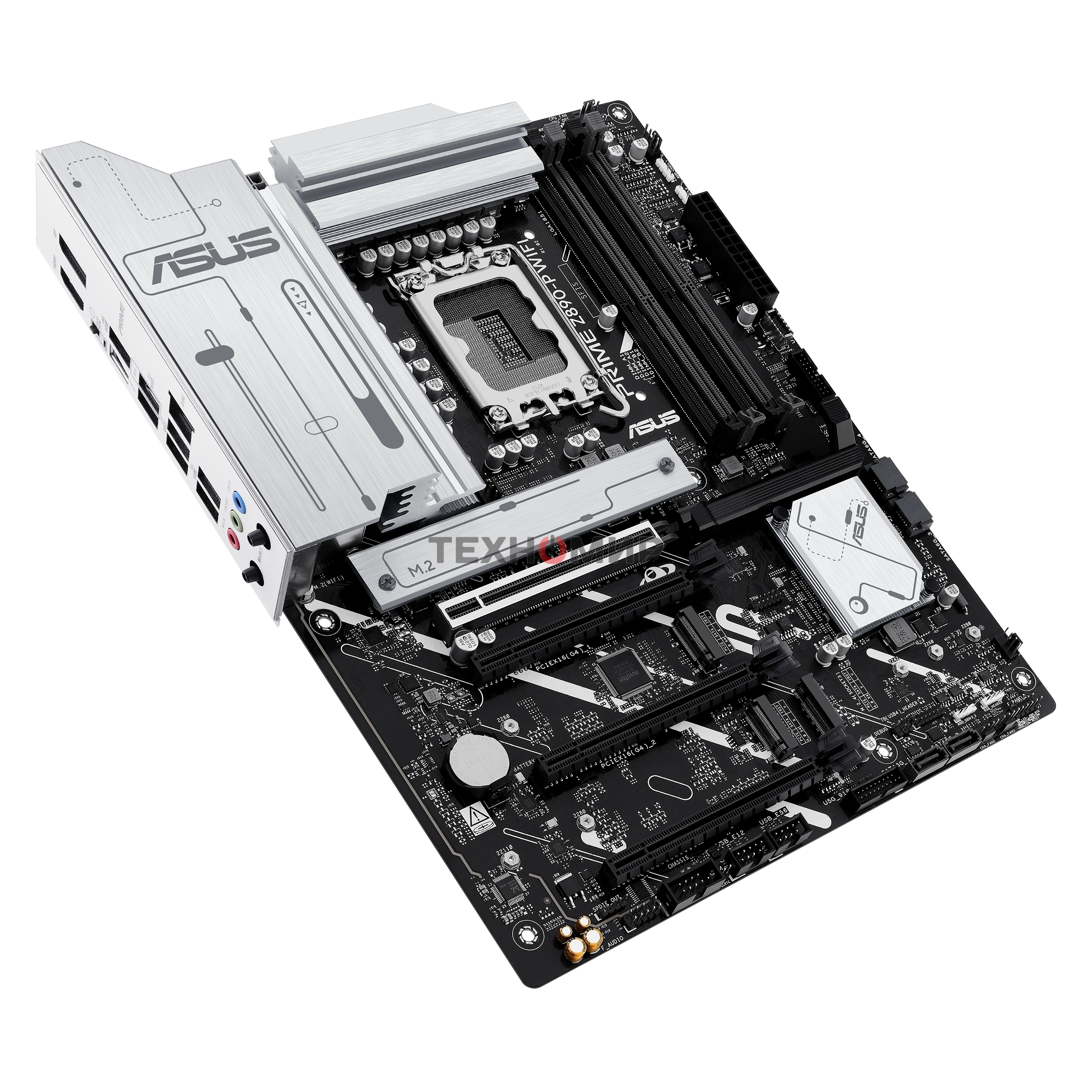 Материнская плата ASUS PRIME Z890-P WIFI, LGA 1851, Intel Z890, 4xDDR5, 4xSATA, 4xM.2, 1xPCIe 5.0 x16, 2xPCIe 4.0 x4, 1xPCIe 4.0 x1, 1xHDMI, 1xDP, 1xUSB-C (видеовыход), 2xUSB-A 3.2 Gen 1, 1xUSB-A 3.2 Gen 2, 4xUSB-A 2.0, 1xUSB-C Thunderbolt 4, 1x 2.5Gb LAN