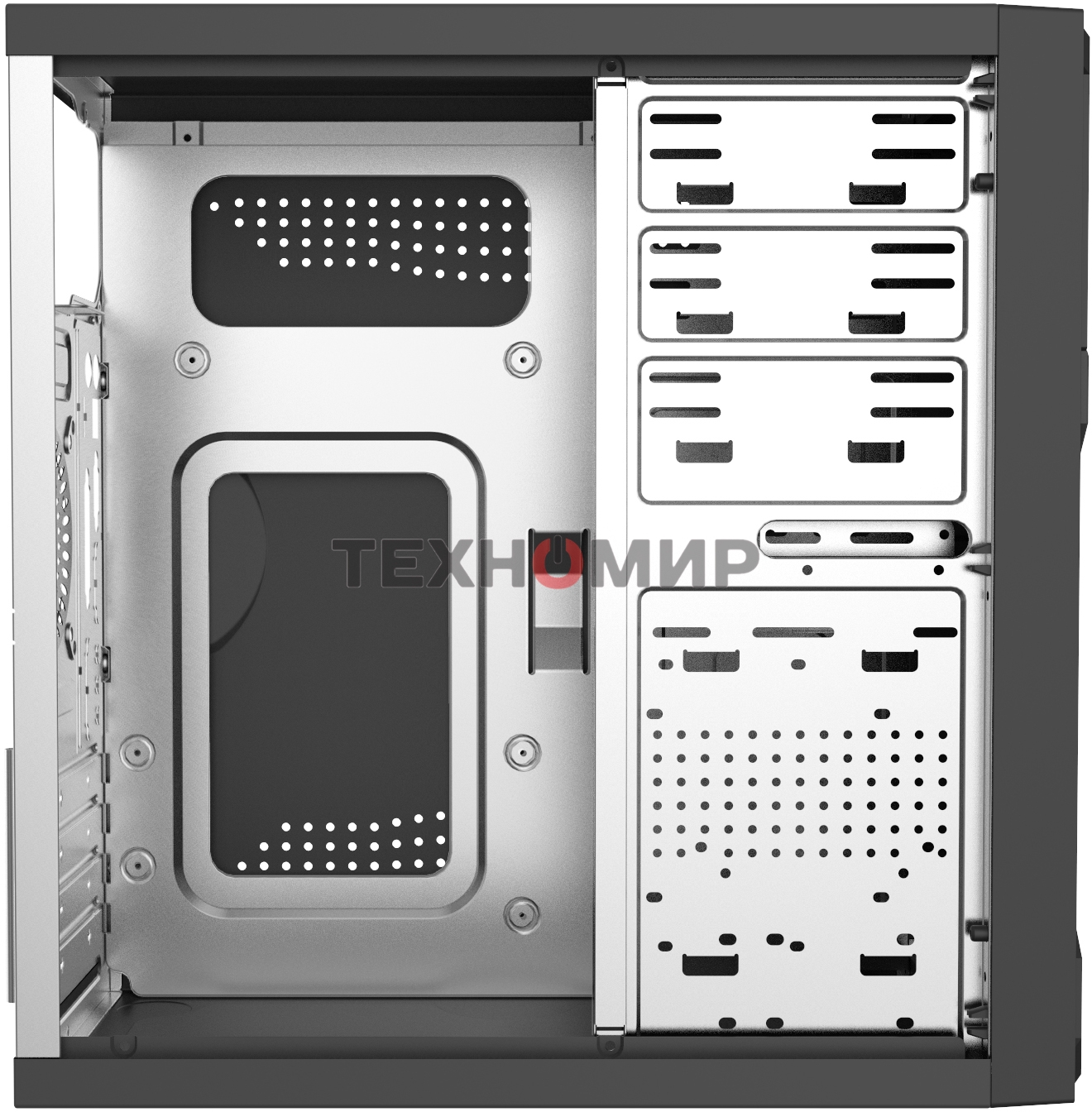 Компьютерный корпус с блоком питания Foxline 450Вт. Сase Forza mATX, 450W, 2xUSB 2.0, Black, w/o FAN, 12 см fan PSU, power cord