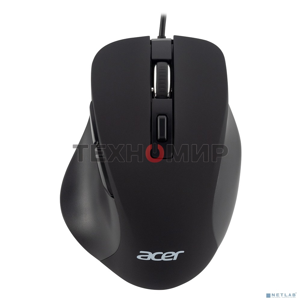 Мышь проводная Acer OMW120 черный, 2000 dpi, USB, кнопки - 6