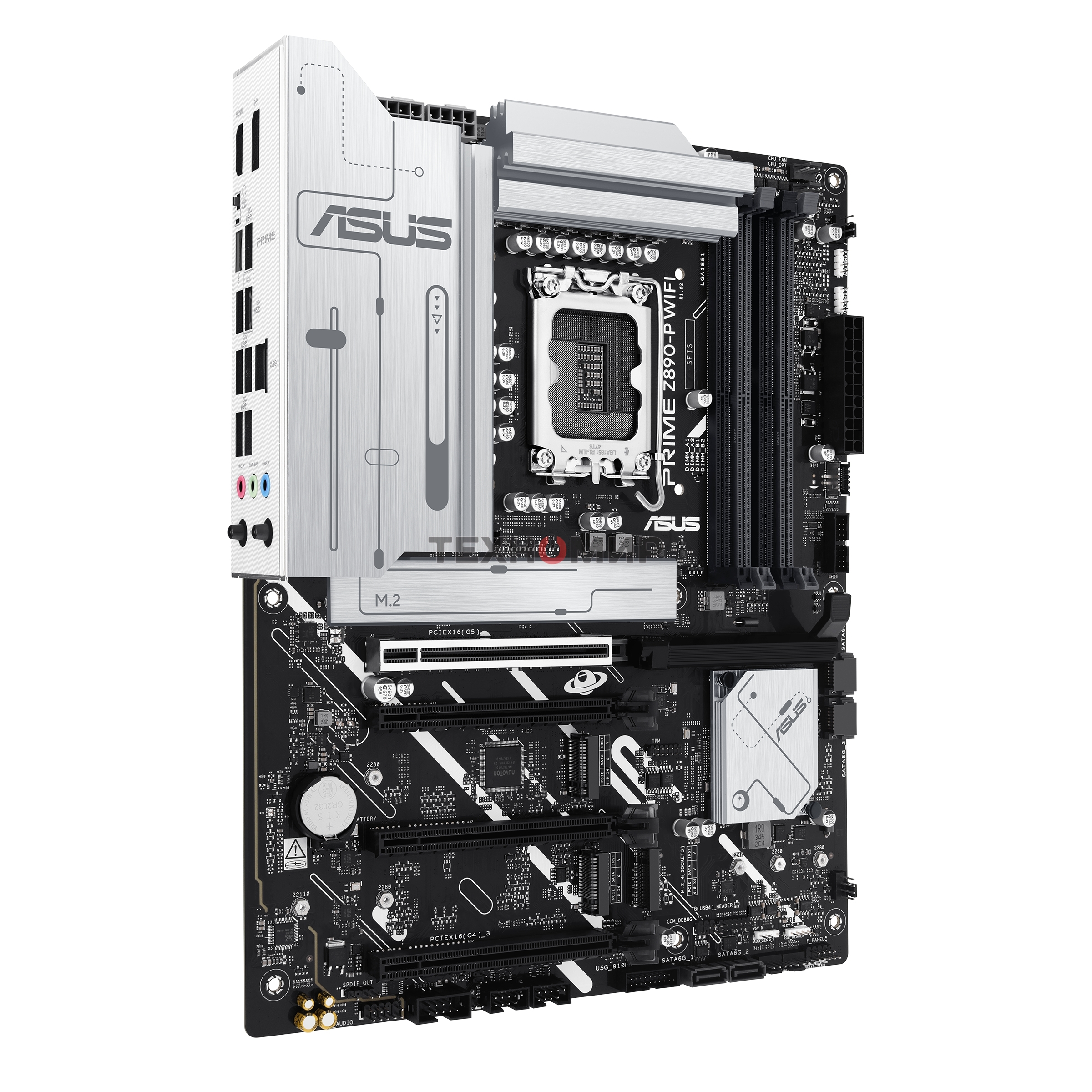 Материнская плата ASUS PRIME Z890-P WIFI, LGA 1851, Intel Z890, 4xDDR5, 4xSATA, 4xM.2, 1xPCIe 5.0 x16, 2xPCIe 4.0 x4, 1xPCIe 4.0 x1, 1xHDMI, 1xDP, 1xUSB-C (видеовыход), 2xUSB-A 3.2 Gen 1, 1xUSB-A 3.2 Gen 2, 4xUSB-A 2.0, 1xUSB-C Thunderbolt 4, 1x 2.5Gb LAN