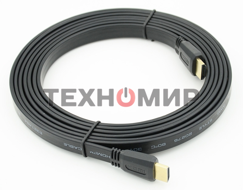 Кабель HDMI 3м SIEMAX FLAT 19M - 19M плоский, черный