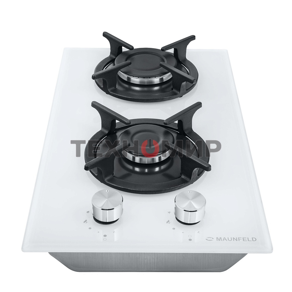 Газовая варочная панель Maunfeld EGHG.32.1CW/G, 2 конфорки, закаленное стекло, белый
