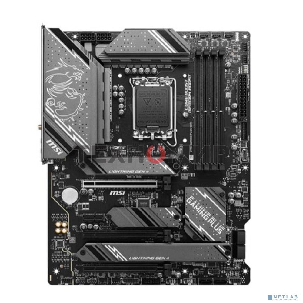 Материнская плата MSI Z790 GAMING PLUS WIFI, LGA 1700, 4xDDR5, 1xPCIe 5.0 x16, 1xPCIe 4.0 x16, 4xM.2, 6xSATA, 1xHDMI, 1xDP, 2.5 Gigabit Ethernet, 7.1 аудио, ATX