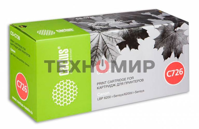 Картридж лазерный Cactus CS-C726S черный (2100 стр.) для Canon LBP-6200/LBP-6200D