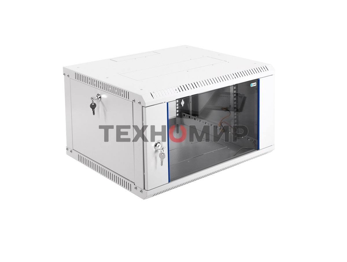 Шкаф телекоммуникационный настенный разборный 6U (600 x 650) дверь стекло