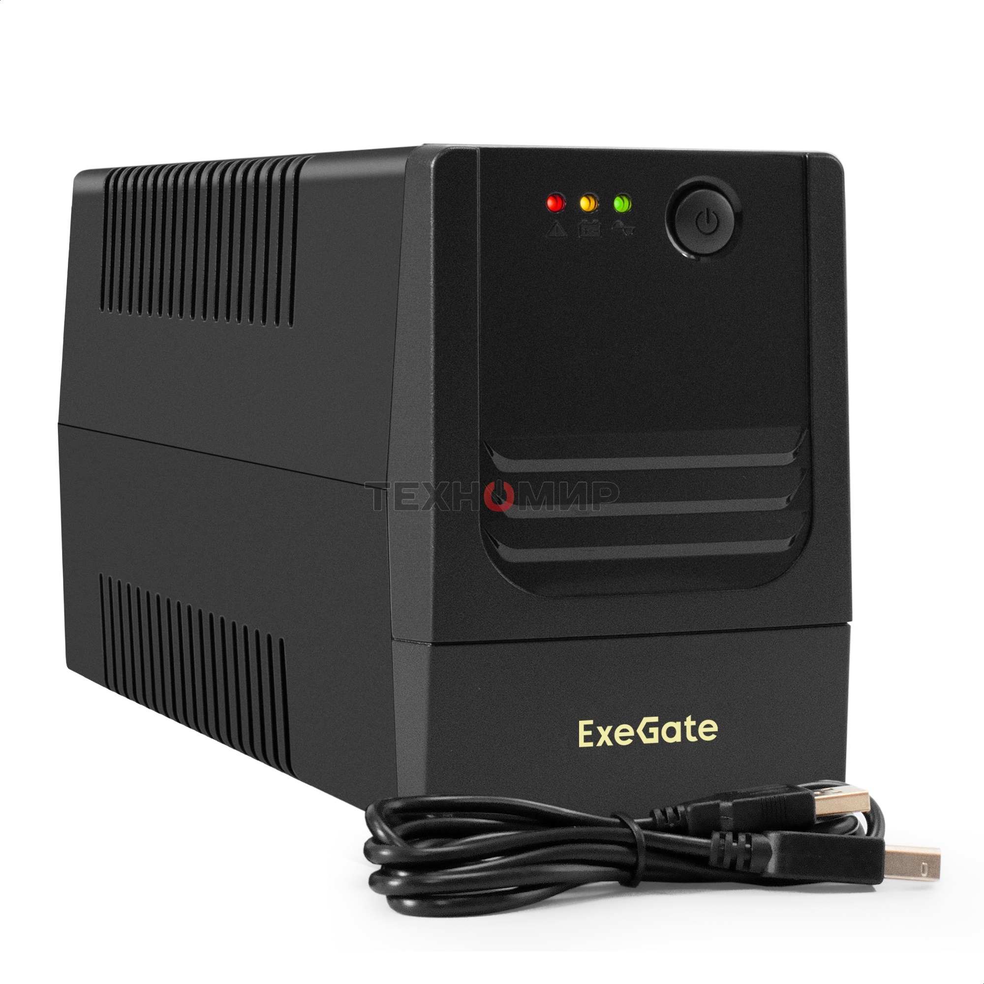 Источник бесперебойного питания ExeGate Power NB-850.LED.AVR.2SH.USB (850VA/510W, LED, AVR, 2*Schuko, USB, батарея 12V 9Ah, черный)