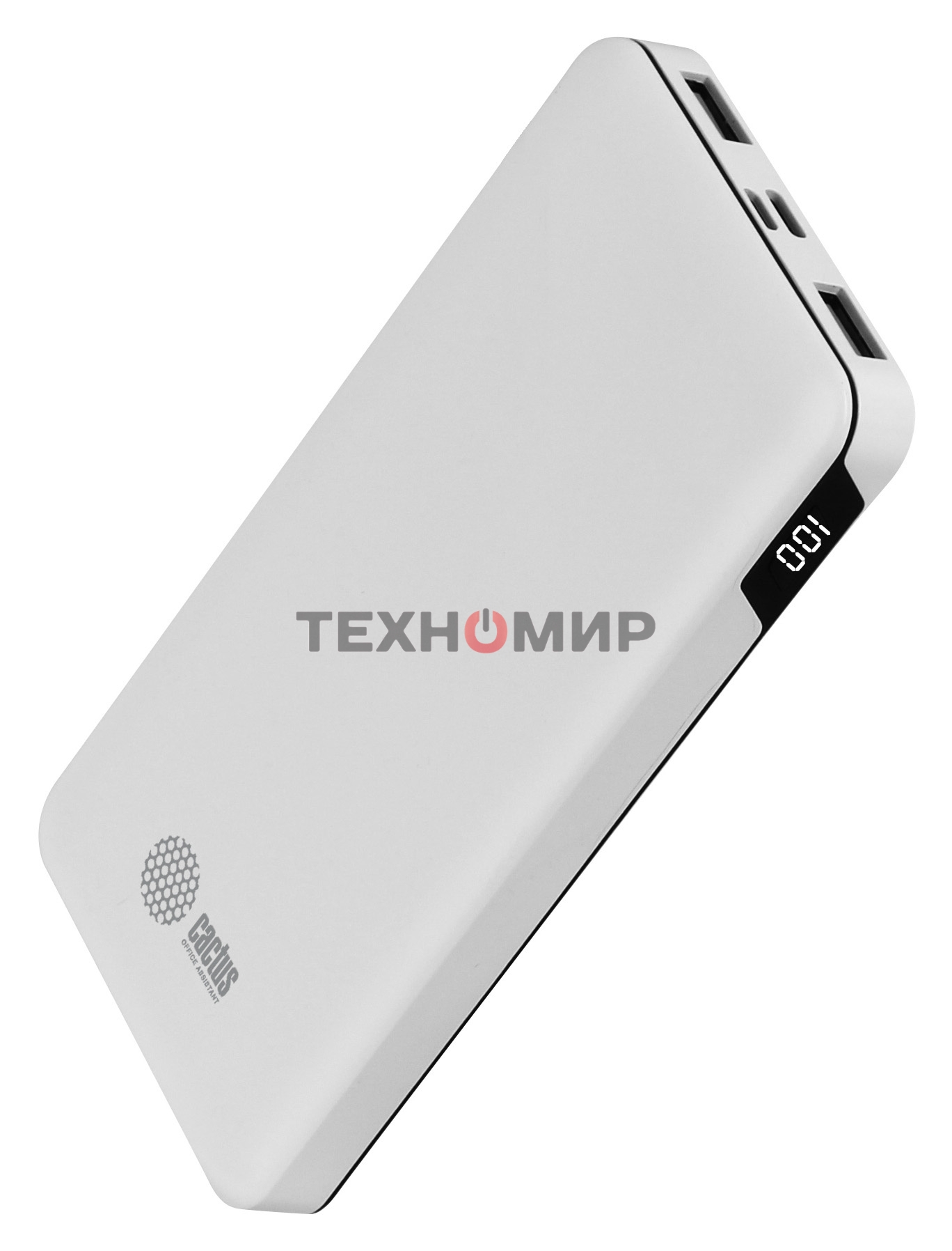 Портативный аккумулятор Cactus CS-PBFSKT-10000 10000mAh 2.1A 2xUSB белый