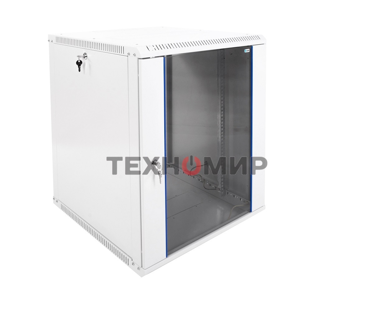 Шкаф телеком. настенный разборный 15U (600х650) дверь стекло, серый RAL 7035