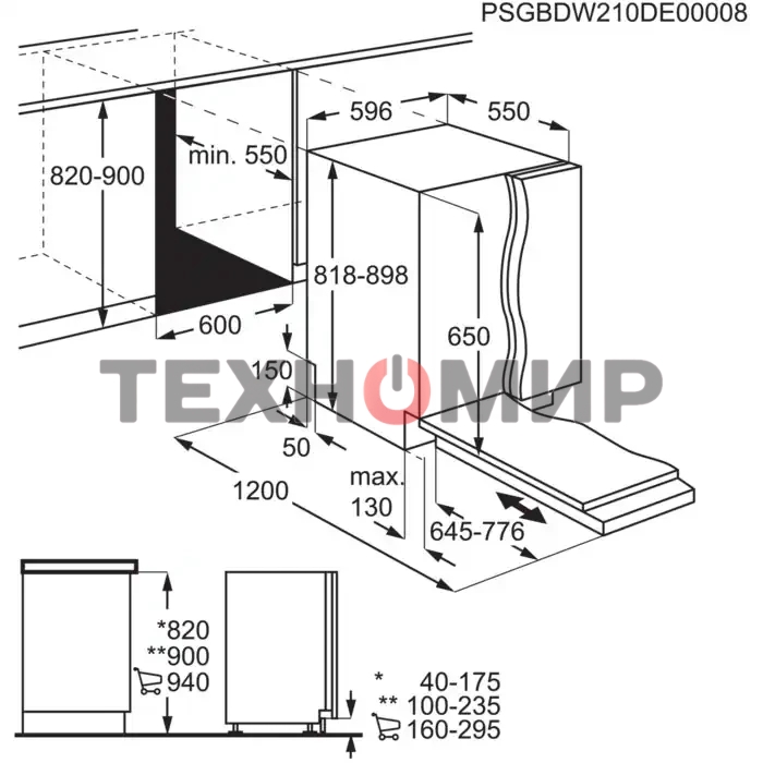 Встраиваемая посудомоечная машина Electrolux EEQ47200L, белый, 60 см, 13 компл., 46 дБ, класс A++