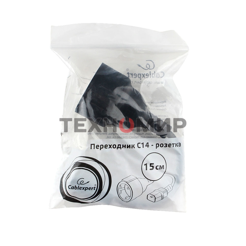 Удлинительный кабель питания Gembird/Cablexpert,C14 - евро-розетка, PC-SFC14M-01