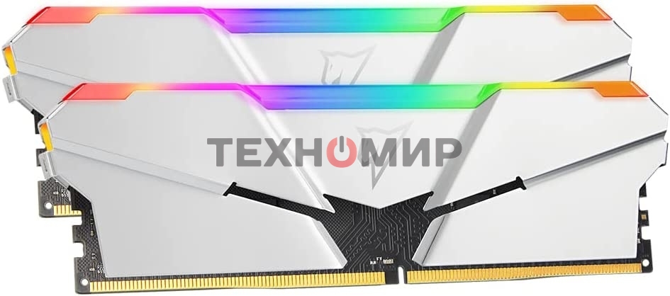 Оперативная память NETAC Shadow, DDR4, 16Gb (2x8Gb), 3200MHz, CL14, DIMM, с радиаторами, RGb, серебристый