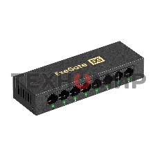 Коммутатор неуправляемый ExeGate EDES-1008D (8-портовый UTP 10/100Mbps, металлический корпус, с функцией энергосбережения (EEE), настольный/настенный)