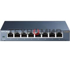 Коммутатор TP-Link SMB TL-SG108 8-port Desktop Gigabit Switch, 8 10/100/1000M RJ45 ports,metal case