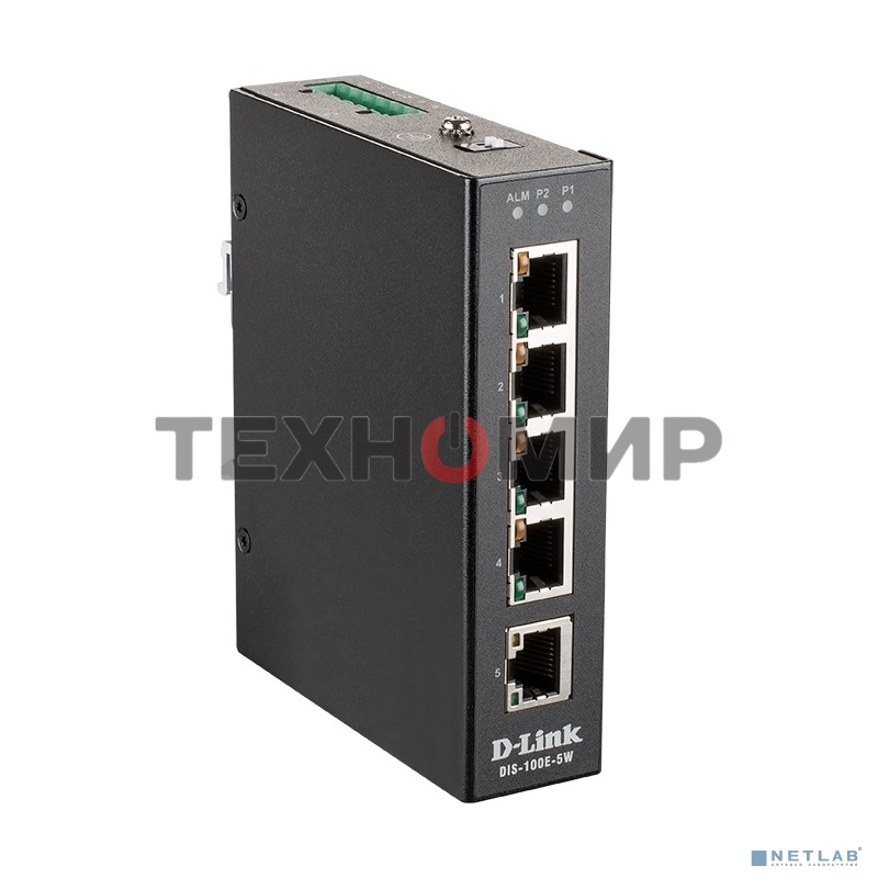 Коммутатор промышленный неуправляемый D-Link DIS-100E-5W/A1A с 5 портами 10/100Base-TX, функцией энергосбережения и поддержкой QoS