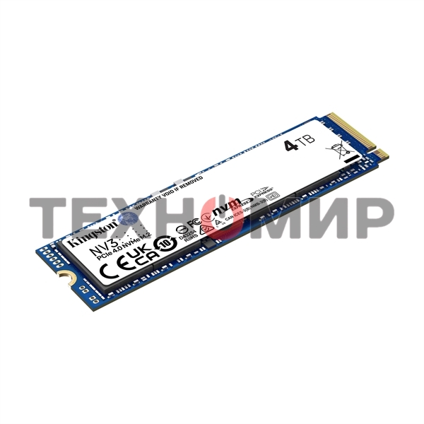 Накопитель SSD Kingston NV3, 4000Gb, M.2 2280, PCIe 4.0 x4, NVMe, R/W 6000/5000