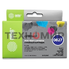 Картридж струйный Cactus CS-EPT0827 черный/голубой/пурпурный/желтый/светло-голубой/светло-пурпурный (82.8 мл) для Epson Stylus Photo R270/290/RX590