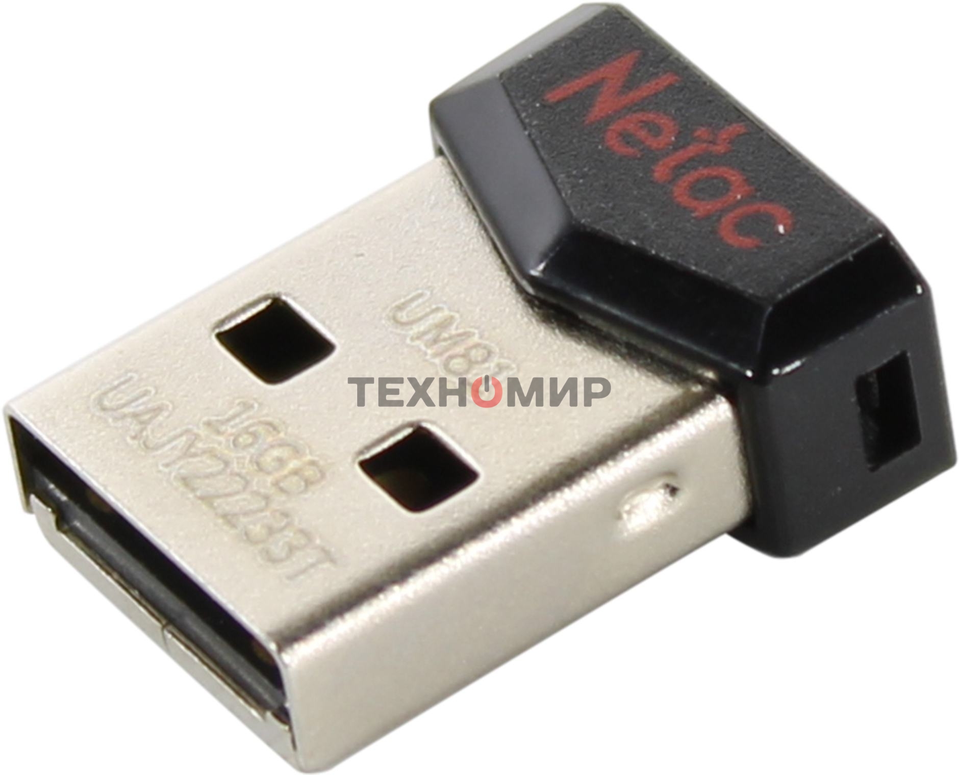 Флешка USB Netac UM81 (NT03UM81N-016G-20BK), 16Gb, USB 2.0, R/W 30/10, черный/красный