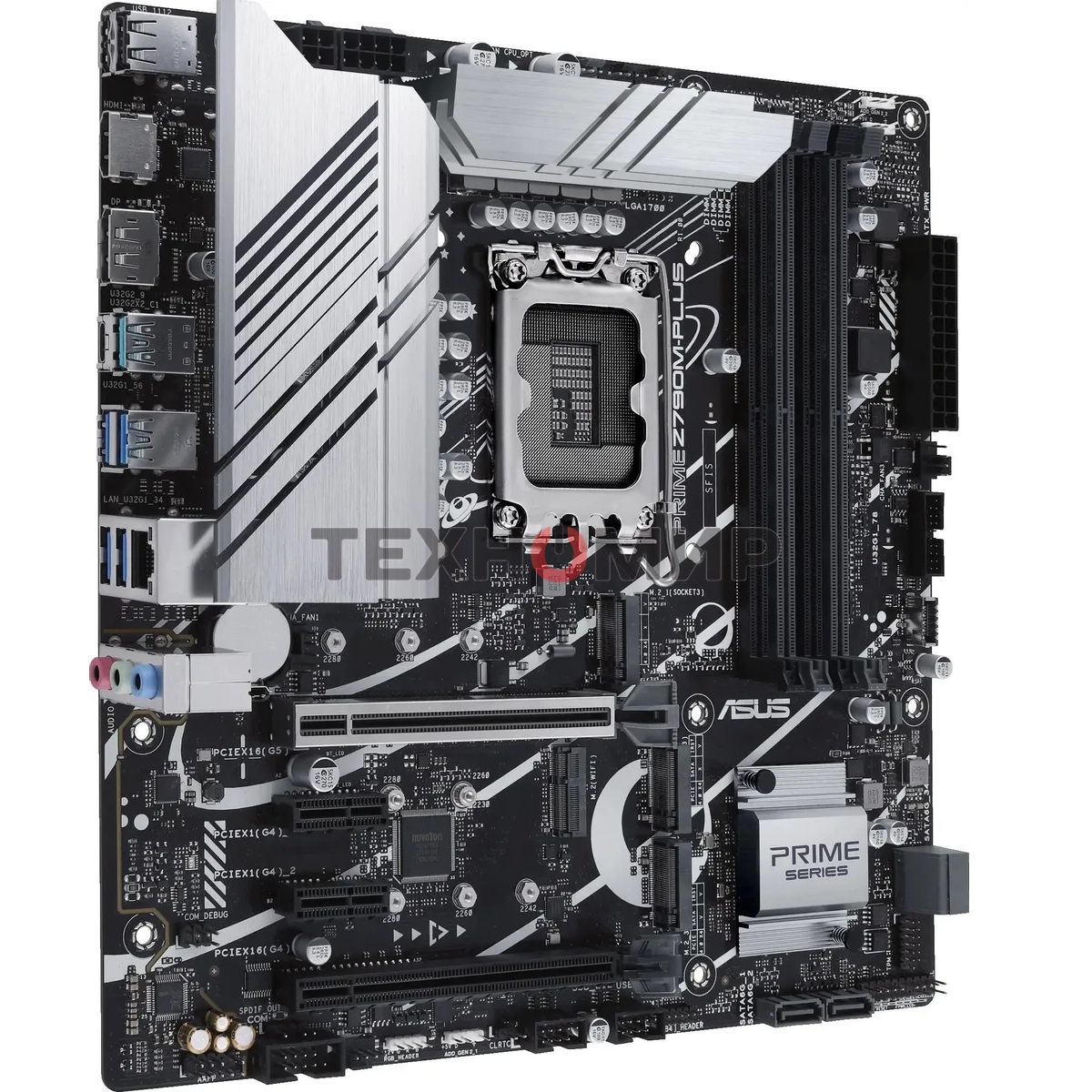 Материнская плата ASUS PRIME Z890M-PLUS WIFI, LGA 1851, Intel Z890, 4xDDR5, 6xSATA, 3xM.2, 1xPCIe 5.0 x16, 1xPCIe 4.0 x4, 2xPCIe 4.0 x1, 1xHDMI, 1xDP, 1x2.5Gb LAN, 2xUSB-A 2.0, 4xUSB-A 3.2 Gen 1, 1xUSB-A 3.2 Gen 2, 1xUSB-C 3.2 Gen 2x2, 3x3.5 мм, 7.1, mATX