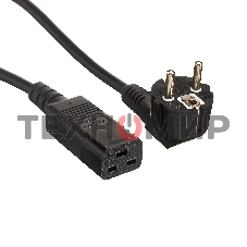 Кабель питания ExeGate Power PC19-3P (Евровилка Schuko->С19) VDE-250V-3*1.5-CU, черный, 16А, 3м