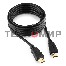 Кабель Cablexpert HDMI CC-HDMI4-10, 19M/19M, v2.0, медь, позол.разъемы, экран, 3м, черный, пакет