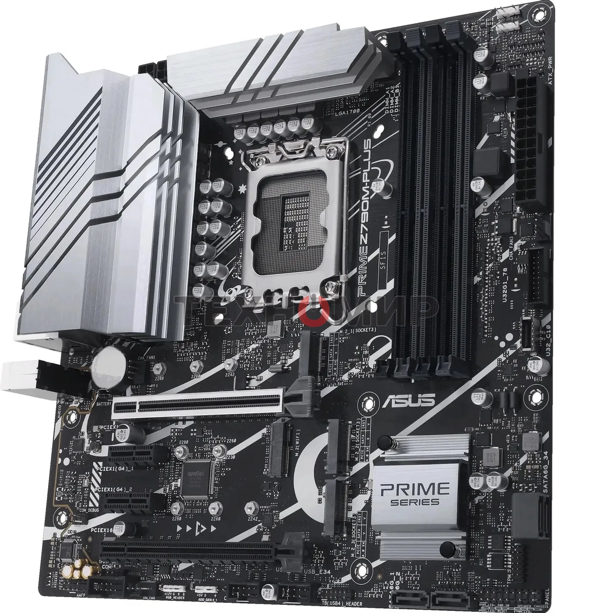 Материнская плата ASUS PRIME Z890M-PLUS WIFI, LGA 1851, Intel Z890, 4xDDR5, 6xSATA, 3xM.2, 1xPCIe 5.0 x16, 1xPCIe 4.0 x4, 2xPCIe 4.0 x1, 1xHDMI, 1xDP, 1x2.5Gb LAN, 2xUSB-A 2.0, 4xUSB-A 3.2 Gen 1, 1xUSB-A 3.2 Gen 2, 1xUSB-C 3.2 Gen 2x2, 3x3.5 мм, 7.1, mATX