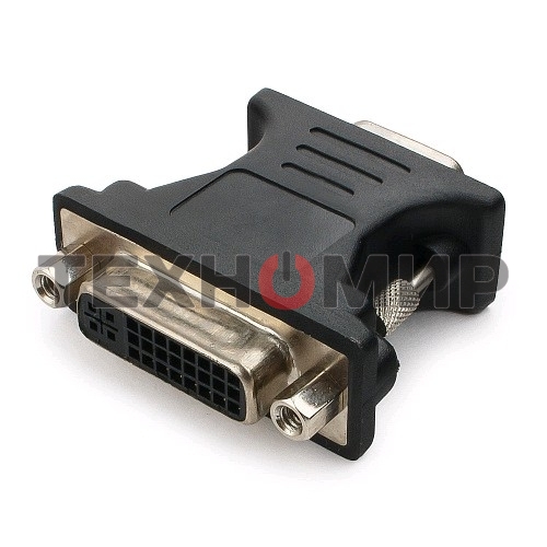 Переходник Cablexpert VGA-DVI, 15M/25F, черный, пакет (A-VGAM-DVIF-01)