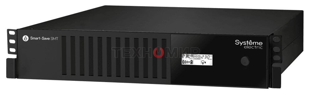 Источник бесперебойного питания Smart-Save SMT Systeme Electric 1000 ВА, монтаж в стойку 2U, 230 В, 6 розеток IEC C13, SmartSlot, AVR, LCD, USB HID