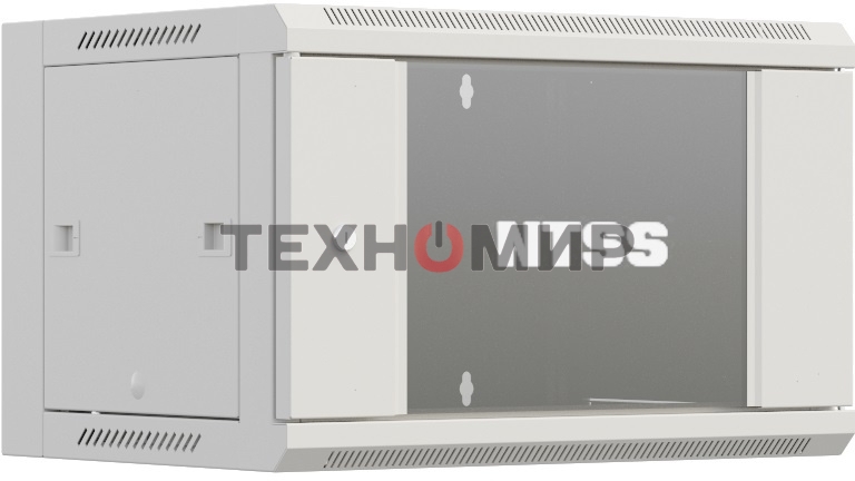 Шкаф коммутационный NTSS Премиум (NTSS-W18U6045GS-2) настенный 18U 600x450мм пер.дв.стекл 60кг серый IP20 сталь