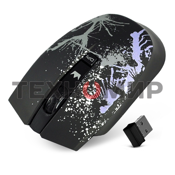 Мышь беспроводная Crown CMM-930W черный, 1600 dpi, радиоканал, USB, кнопки - 4