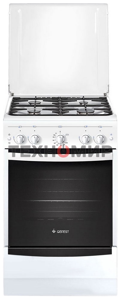 Плита газовая Gefest ПГ 5100-02 0009 белый, конфорок 4 шт, духовка 52 л, 50 см x 85 см x 58.5 см