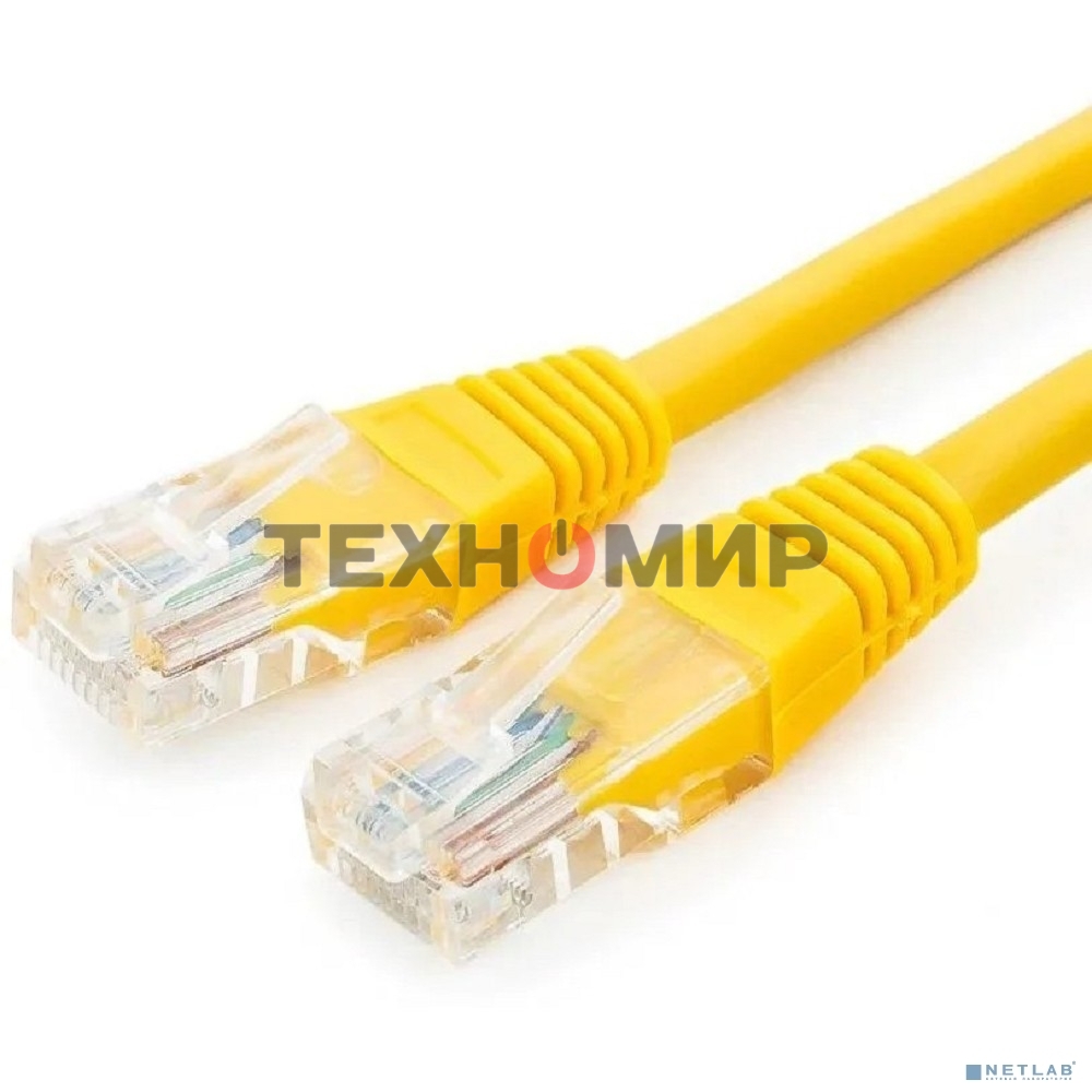 Патч-корд UTP Cablexpert cat.5e, 0.5м, литой, многожильный, желтый