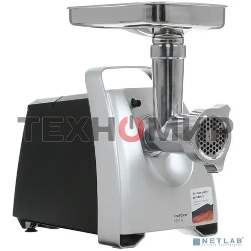 Мясорубка электрическая Bosch MFW68680 черный, 2200 Вт, 4.3 кг/мин, реверс, защита от перегрузки, насадки - 5