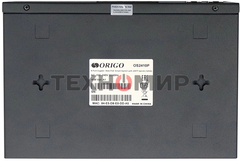 Коммутатор Origo OS2410P/120W OS2410P/120W/A1A 8x1 Гбит/с 2SFP 8PoE 120W настраиваемый