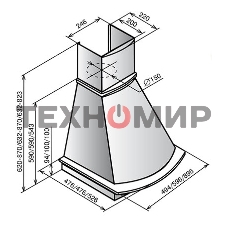 Вытяжка каминная Elikor Ротонда 60П-650-П3Л бежевый/дуб, 60 см, 650 куб. м/ч, 60 дБ