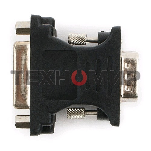 Переходник Cablexpert VGA-DVI, 15M/25F, черный, пакет (A-VGAM-DVIF-01)
