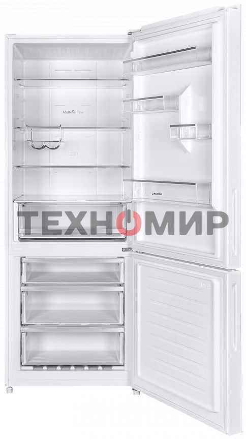 Холодильник Maunfeld MFF1857NFW белый мат. инвертер двухкамерный 336/117л морозилка снизу