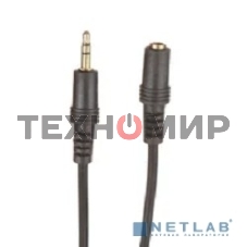 Удлинитель звуковой Exegate EX-CCA-423-1.5 (3.5мм Jack M/3.5мм Jack F, 1,5м, позолоченные контакты)