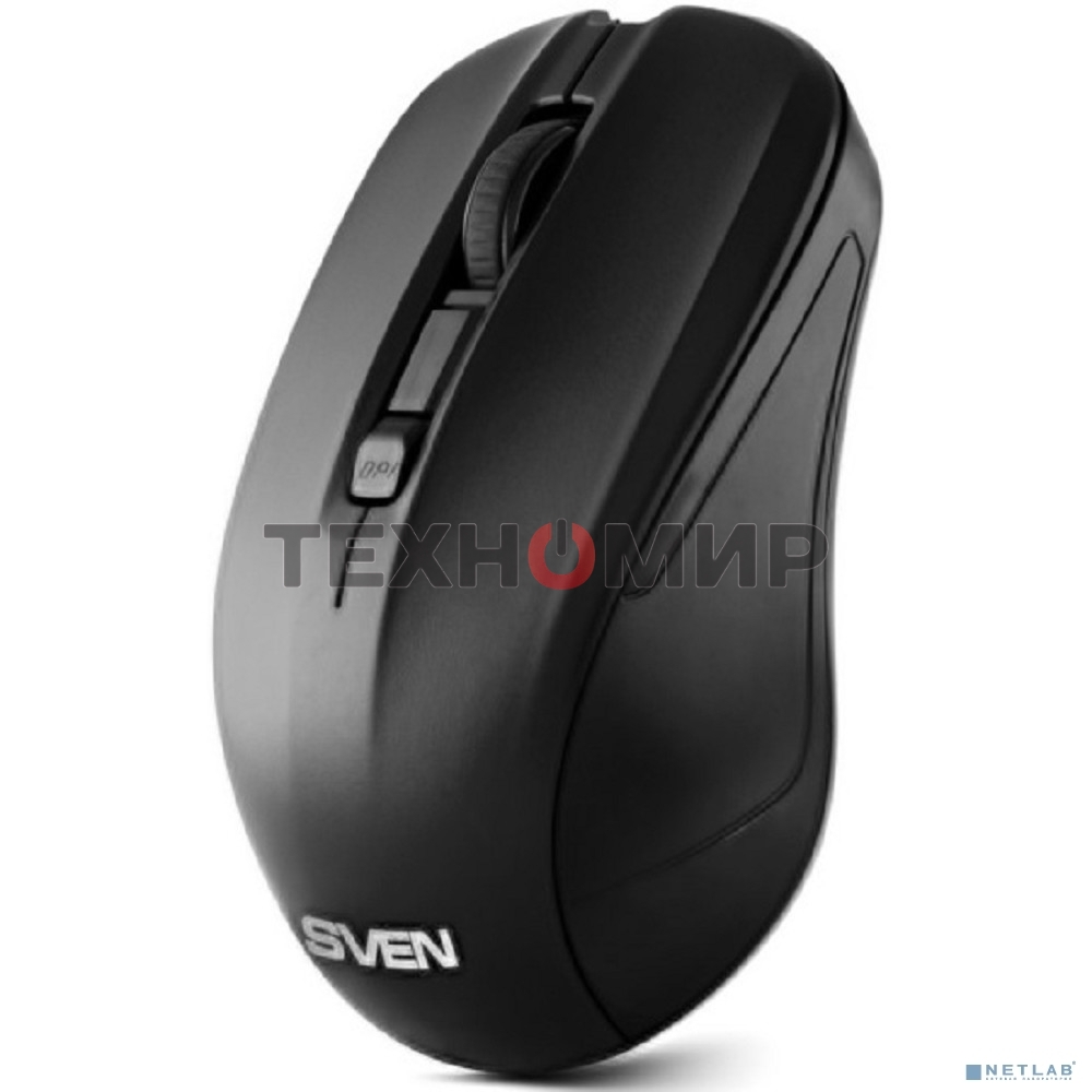 Мышь беспроводная SVEN RX-270W черный, 1600 dpi, радиоканал, USB, кнопки - 4