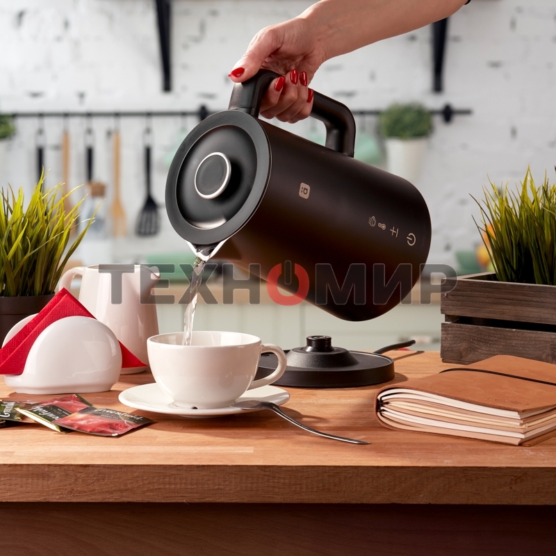 Чайник электрический Halsa HLS-K-103 WiFi умный пластиковый, черный