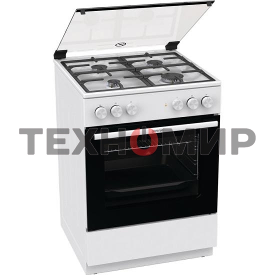 Плита комбинированная Gorenje GK6A20WF белый, конфорок 4 газовых, духовка 65 л, 60 см x 85 см x 60 см