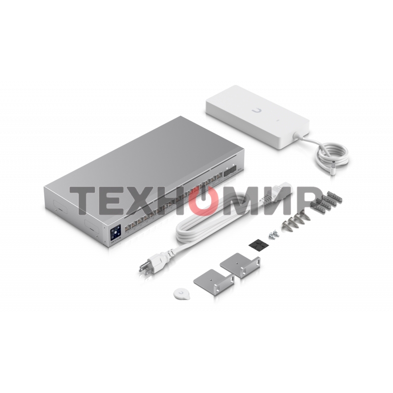 Коммутатор Ubiquiti UniFi Switch Pro Max 16 PoE PoE-коммутатор в стойку, 4х 2.5G RJ45, 12х 1G RJ45, 2х 10G SFP+, раздача 180 Вт