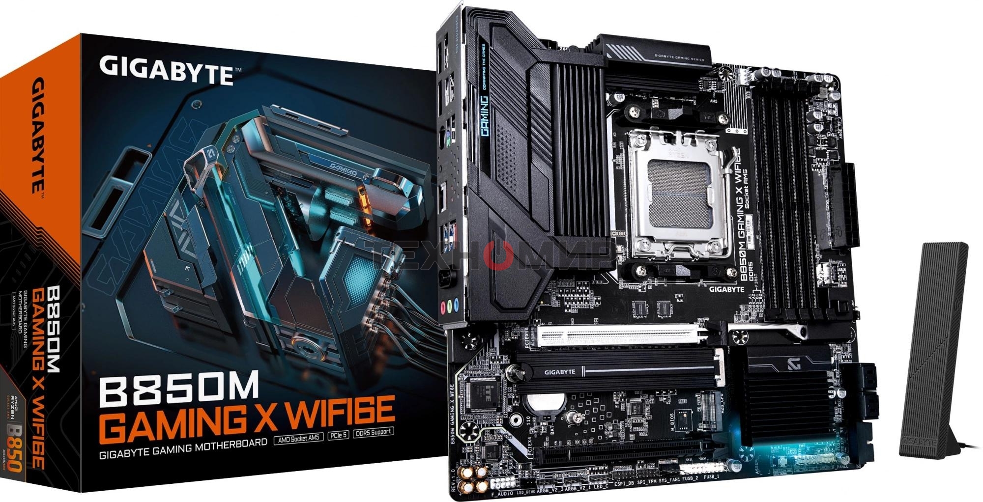 Материнская плата Gigabyte B850M GAMING X WIFI6E/WF6E, Socket AM5, AMD B850, 4xDDR5, 4xSATA, 2xM.2, 1xPCI-E 5.0 x16, 1xPCI-E 3.0 x4, 1xHDMI, 2xDP, 1x 2.5Gb LAN, 1xUSB-C 3.2 Gen 2, 1xUSB-A 3.2 Gen 2, 2xUSB-A 3.2 Gen 1, 4xUSB-A 2.0, 3x3.5 мм, 7.1, Micro-ATX