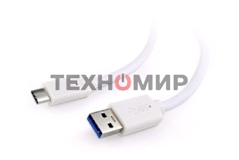 Кабель USB Cablexpert CCP-USB3-AMCM-1M-W, USB3.0 AM/USB Type-C, 1м, белый, пакет