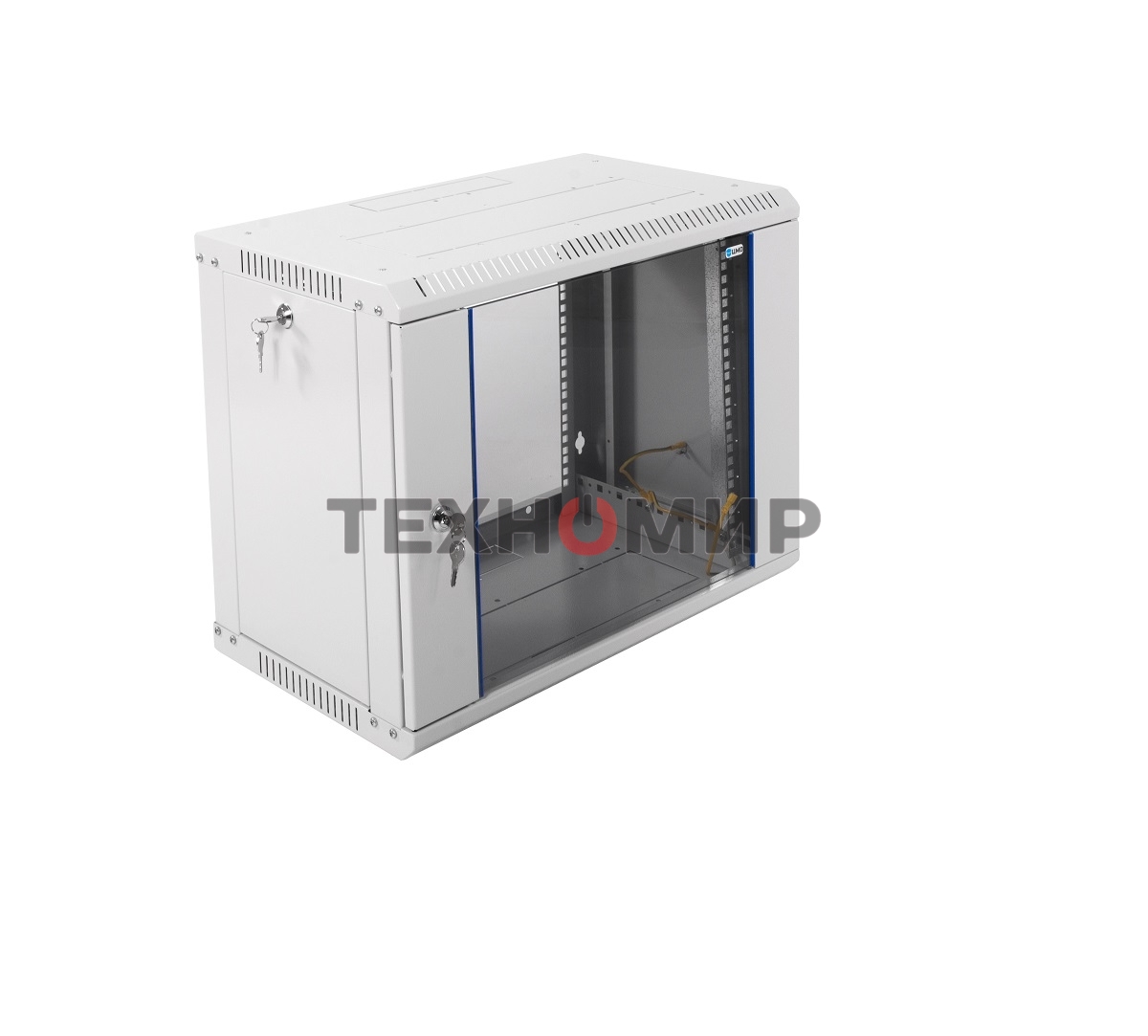 Шкаф телеком. настенный разборный 9U (600х350) дверь стекло, черный (ШРН-Э-9.350-9005)